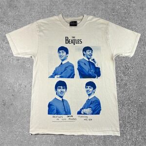 Online Ceramics The Beatles 60th Anniversary T-Shirt Mens Medium Tan 1964 LA